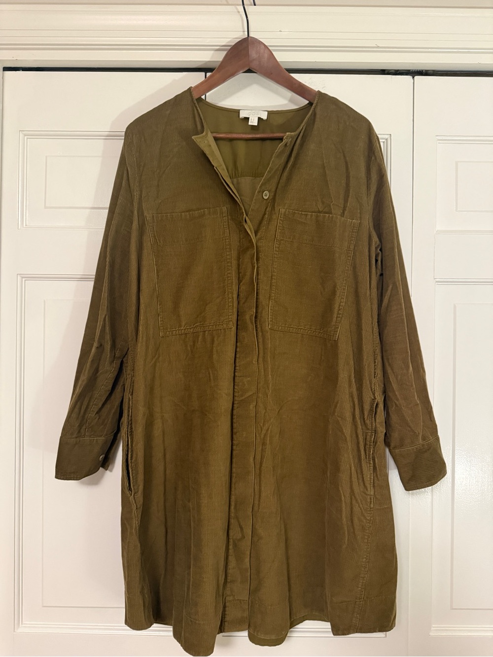 COS Olive Green Longline Tunic Coat